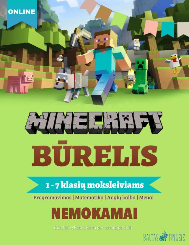Edukacinis STEAM Minecraft būrelis